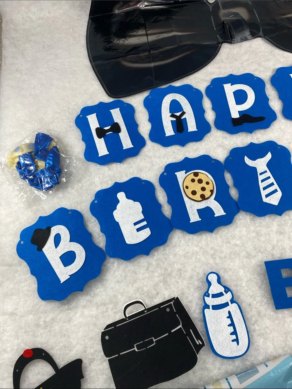 Birthday 'Boss' Banner Party Decoration in Blue and Black it’s a boy party decor
